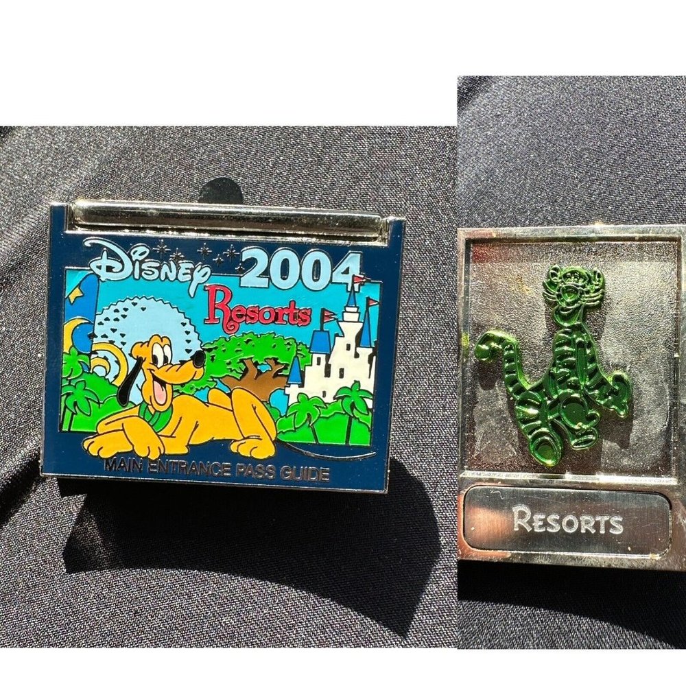Walt Disney Pin WDW Cast Exclusive Main Entrance Pass Guide All Star Pluto LE